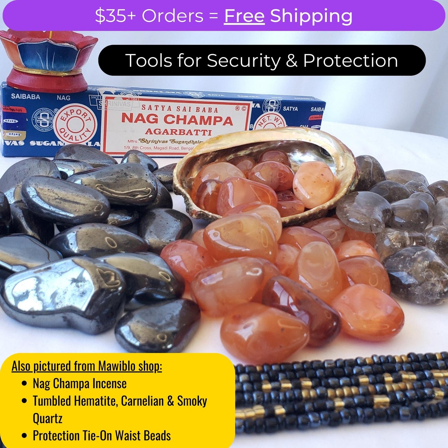 Protection Tie-On African Waist Bead