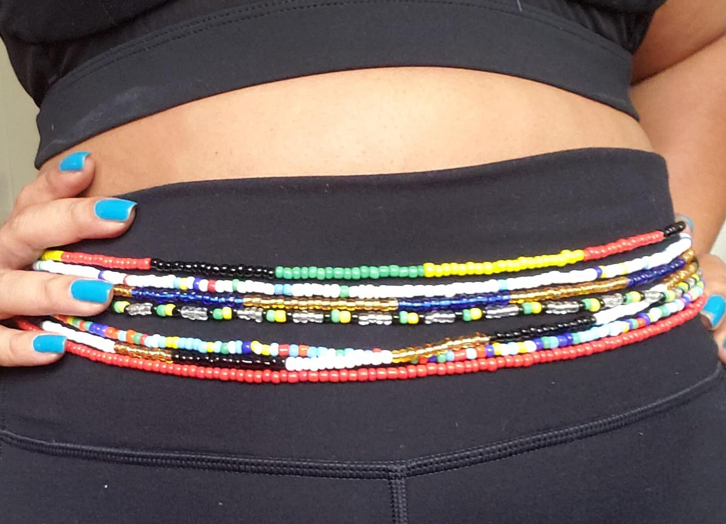 Purple and Red "Regal Vibes" Tie-On African Waist Beads