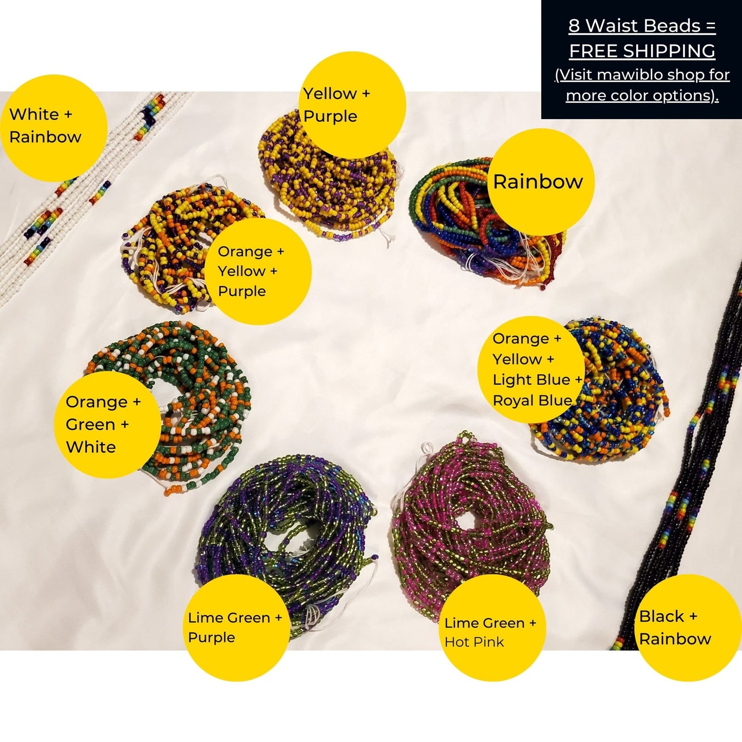 Quirky Colors Tie-On Waist Beads